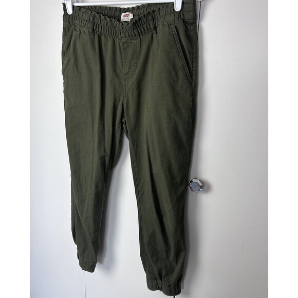 Levi's Women's Sz S Olive Green Jogger Elastic Waist Pull On Denim Belt Loops - Picture 4 of 10